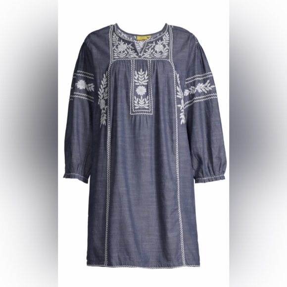 Roller Rabbit Abagail Embroidered Chambray Dress size S - Picture 3 of 3